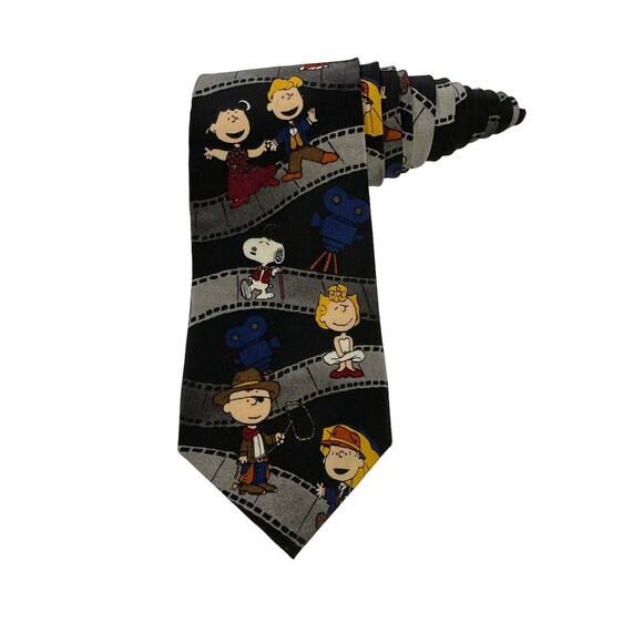Peanuts Hollywood Salute Snoopy Charlie Brown Cowboy Marilyn Monroe Necktie Silk - Picture 1 of 7
